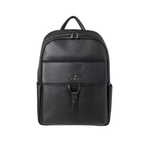 Black leather mens backpack online