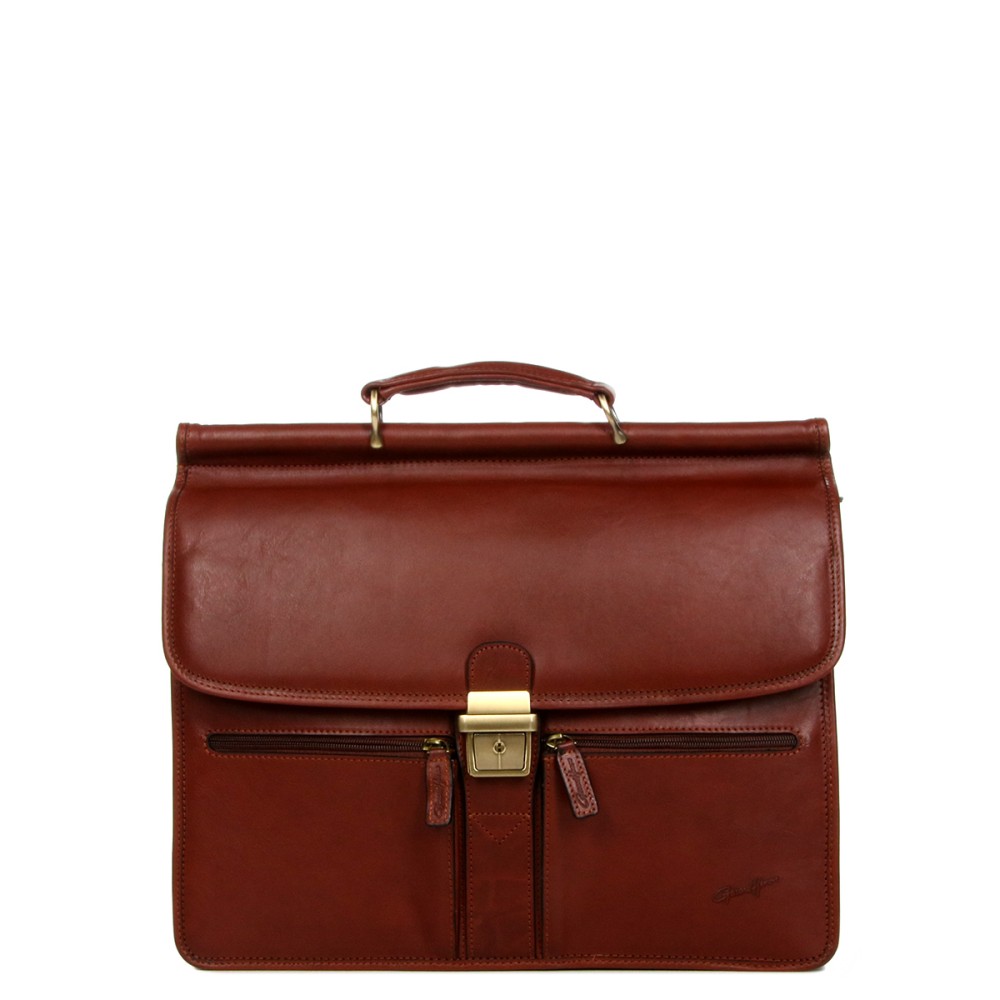 Gerard Henon Leather Briefcase with 2 Compartments (1435)